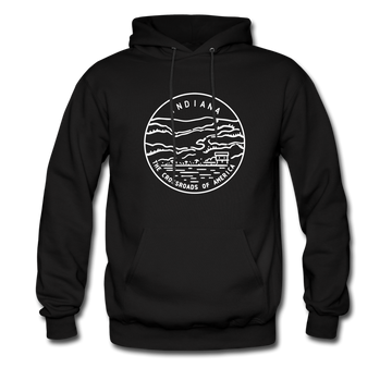 Indiana Hoodie - State Design Unisex Indiana Hooded Sweatshirt - black