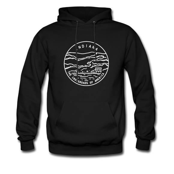 Indiana Hoodie - State Design Unisex Indiana Hooded Sweatshirt - black