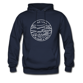Indiana Hoodie - State Design Unisex Indiana Hooded Sweatshirt - navy