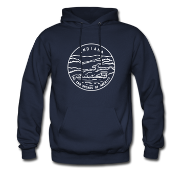 Indiana Hoodie - State Design Unisex Indiana Hooded Sweatshirt - navy