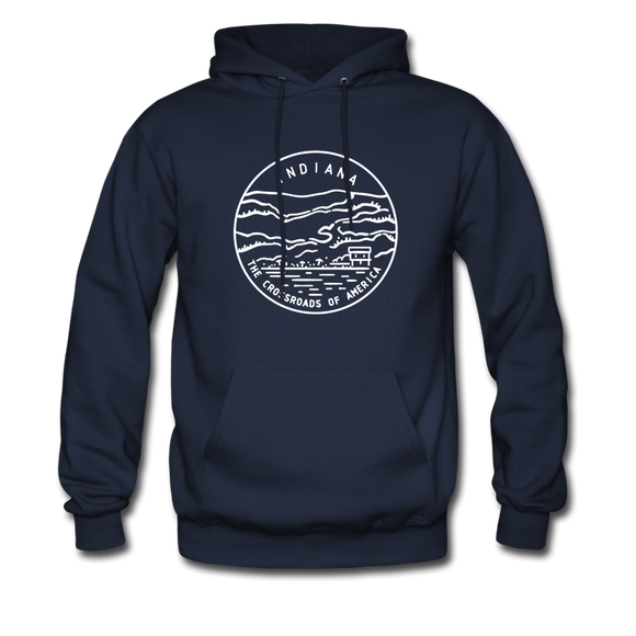 Indiana Hoodie - State Design Unisex Indiana Hooded Sweatshirt - navy