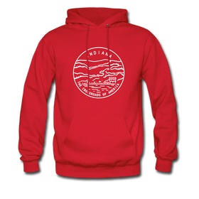 Indiana Hoodie - State Design Unisex Indiana Hooded Sweatshirt - red