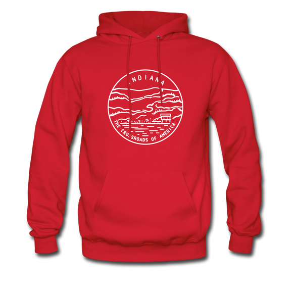 Indiana Hoodie - State Design Unisex Indiana Hooded Sweatshirt - red