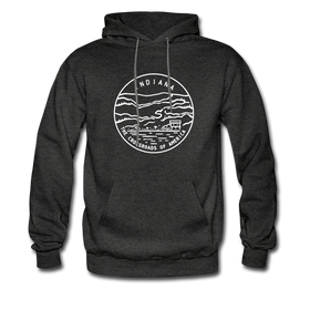 Indiana Hoodie - State Design Unisex Indiana Hooded Sweatshirt - charcoal gray