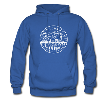 Iowa Hoodie - State Design Unisex Iowa Hooded Sweatshirt - royal blue