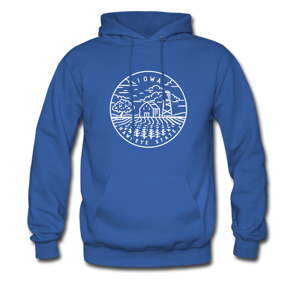 Iowa Hoodie - State Design Unisex Iowa Hooded Sweatshirt - royal blue