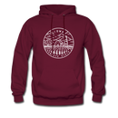 Iowa Hoodie - State Design Unisex Iowa Hooded Sweatshirt - burgundy