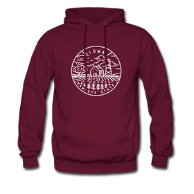 Iowa Hoodie - State Design Unisex Iowa Hooded Sweatshirt - burgundy