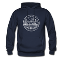 Iowa Hoodie - State Design Unisex Iowa Hooded Sweatshirt - navy