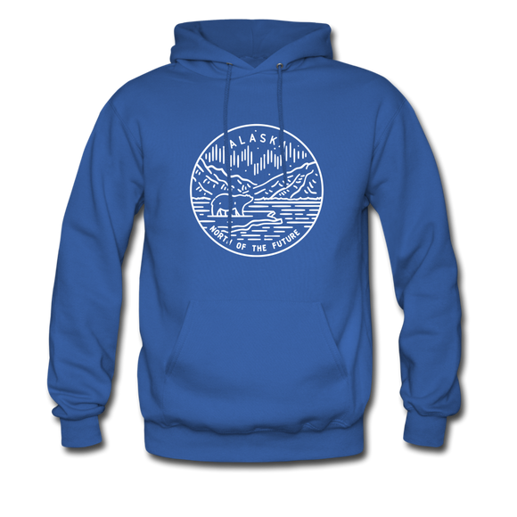 Alaska Hoodie - State Design Unisex Alaska Hooded Sweatshirt - royal blue