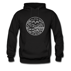 Alaska Hoodie - State Design Unisex Alaska Hooded Sweatshirt - black