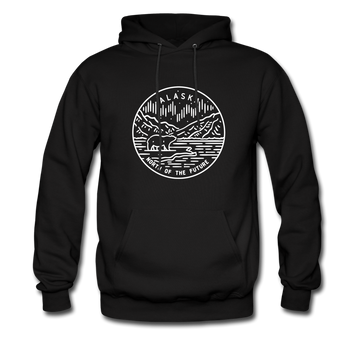 Alaska Hoodie - State Design Unisex Alaska Hooded Sweatshirt - black