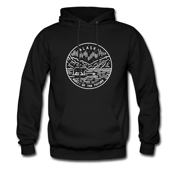 Alaska Hoodie - State Design Unisex Alaska Hooded Sweatshirt - black