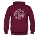Alaska Hoodie - State Design Unisex Alaska Hooded Sweatshirt - burgundy