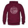Alaska Hoodie - State Design Unisex Alaska Hooded Sweatshirt - burgundy