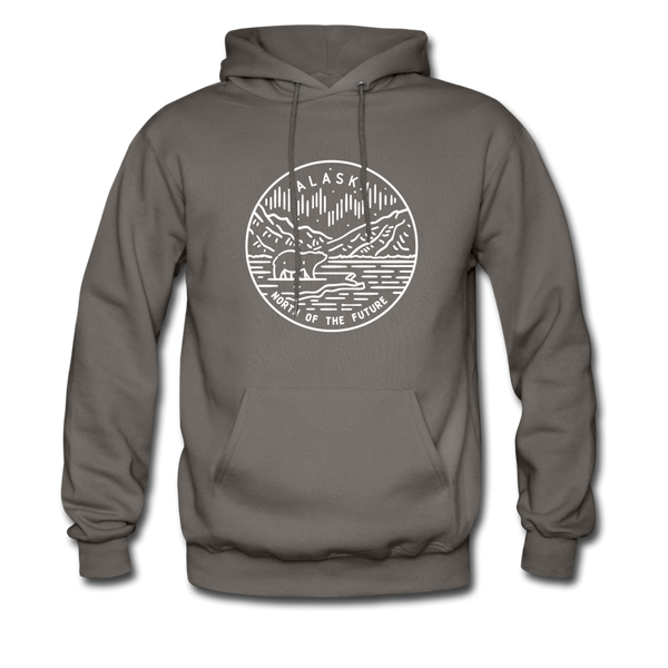 Alaska Hoodie - State Design Unisex Alaska Hooded Sweatshirt - asphalt gray