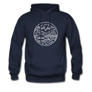 Alaska Hoodie - State Design Unisex Alaska Hooded Sweatshirt - navy