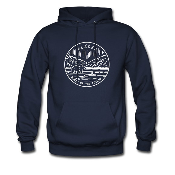 Alaska Hoodie - State Design Unisex Alaska Hooded Sweatshirt - navy