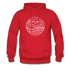 Alaska Hoodie - State Design Unisex Alaska Hooded Sweatshirt - red