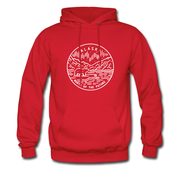 Alaska Hoodie - State Design Unisex Alaska Hooded Sweatshirt - red