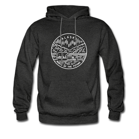 Alaska Hoodie - State Design Unisex Alaska Hooded Sweatshirt - charcoal gray