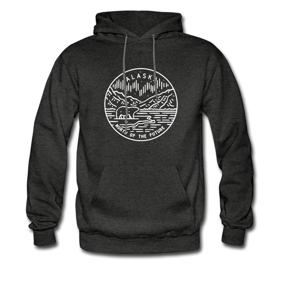 Alaska Hoodie - State Design Unisex Alaska Hooded Sweatshirt - charcoal gray