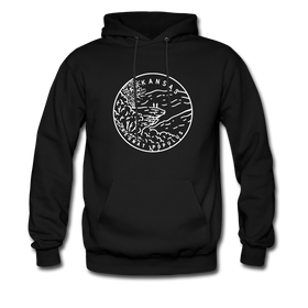 Arkansas Hoodie - State Design Unisex Arkansas Hooded Sweatshirt - black