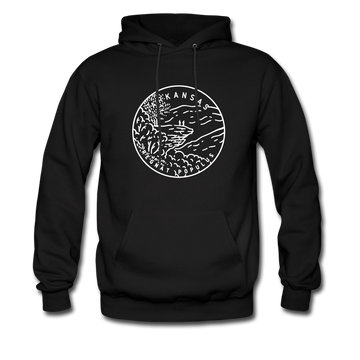 Arkansas Hoodie - State Design Unisex Arkansas Hooded Sweatshirt - black