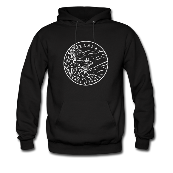 Arkansas Hoodie - State Design Unisex Arkansas Hooded Sweatshirt - black