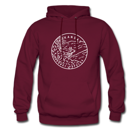 Arkansas Hoodie - State Design Unisex Arkansas Hooded Sweatshirt - burgundy