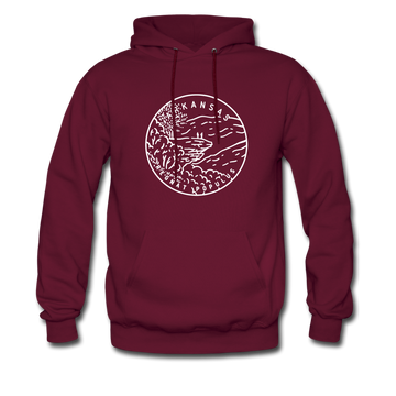 Arkansas Hoodie - State Design Unisex Arkansas Hooded Sweatshirt - burgundy