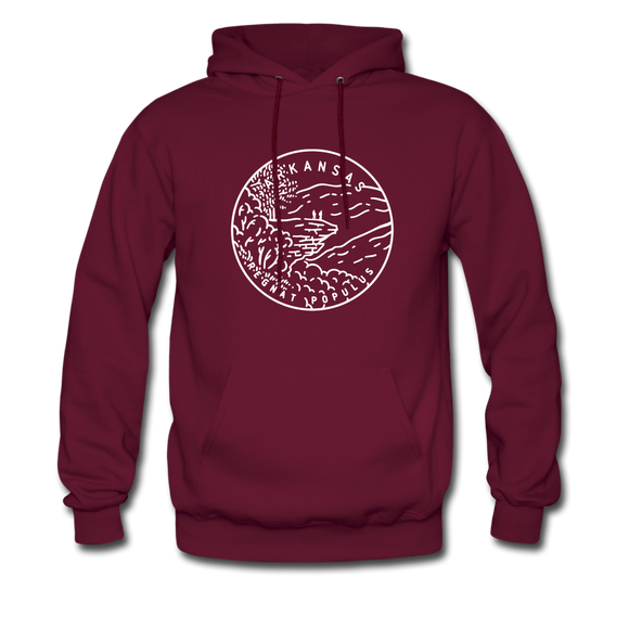 Arkansas Hoodie - State Design Unisex Arkansas Hooded Sweatshirt - burgundy