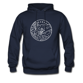 Arkansas Hoodie - State Design Unisex Arkansas Hooded Sweatshirt - navy