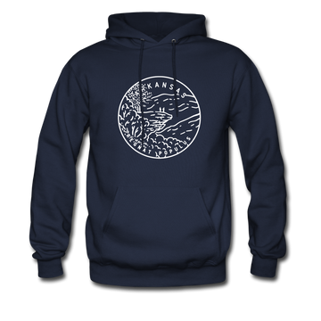Arkansas Hoodie - State Design Unisex Arkansas Hooded Sweatshirt - navy