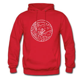 Arkansas Hoodie - State Design Unisex Arkansas Hooded Sweatshirt - red