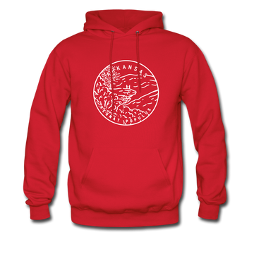 Arkansas Hoodie - State Design Unisex Arkansas Hooded Sweatshirt - red