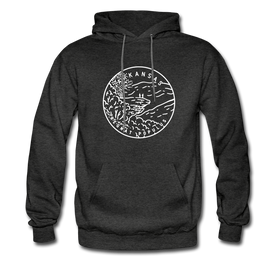 Arkansas Hoodie - State Design Unisex Arkansas Hooded Sweatshirt - charcoal gray