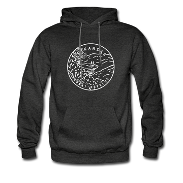 Arkansas Hoodie - State Design Unisex Arkansas Hooded Sweatshirt - charcoal gray