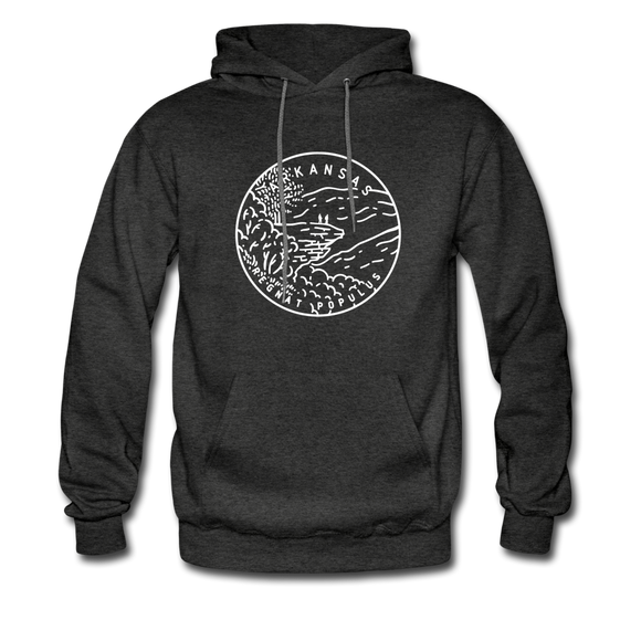Arkansas Hoodie - State Design Unisex Arkansas Hooded Sweatshirt - charcoal gray
