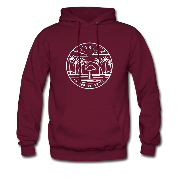 Florida Hoodie - State Design Unisex Florida Hooded Sweatshirt - burgundy
