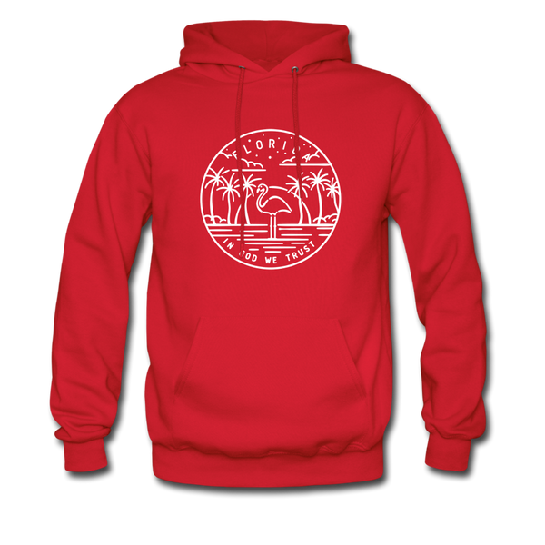 Florida Hoodie - State Design Unisex Florida Hooded Sweatshirt - red