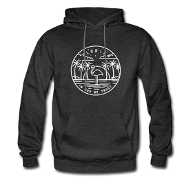 Florida Hoodie - State Design Unisex Florida Hooded Sweatshirt - charcoal gray