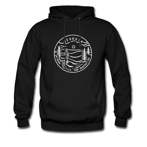 Georgia Hoodie - State Design Unisex Georgia Hooded Sweatshirt - black