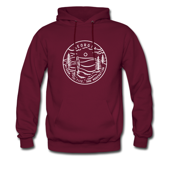 Georgia Hoodie - State Design Unisex Georgia Hooded Sweatshirt - burgundy