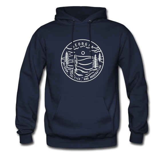 Georgia Hoodie - State Design Unisex Georgia Hooded Sweatshirt - navy