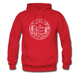 Georgia Hoodie - State Design Unisex Georgia Hooded Sweatshirt - red