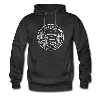 Georgia Hoodie - State Design Unisex Georgia Hooded Sweatshirt - charcoal gray