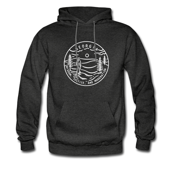 Georgia Hoodie - State Design Unisex Georgia Hooded Sweatshirt - charcoal gray