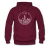 Illinois Hoodie - State Design Unisex Illinois Hooded Sweatshirt - burgundy