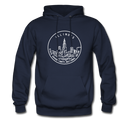Illinois Hoodie - State Design Unisex Illinois Hooded Sweatshirt - navy